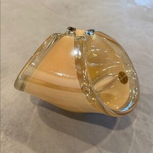 Vintage Lavorazione Murano Glass Dish Accent Butterscotch Gold Made in Italy